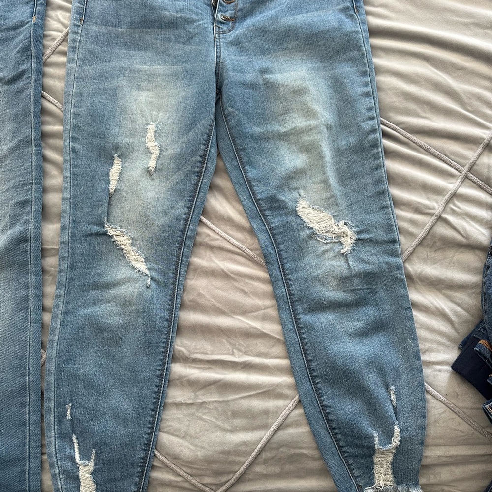Indigo Rein Light Blue Distressed Skinny Jeans